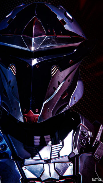 Futuristic Armored Sci-Fi Warrior Mobile Wallpaper