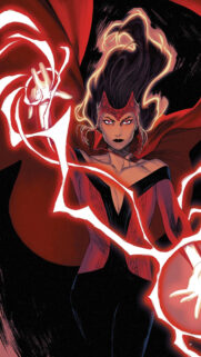 Scarlet Witch Glowing Magic Powers Mobile Wallpaper