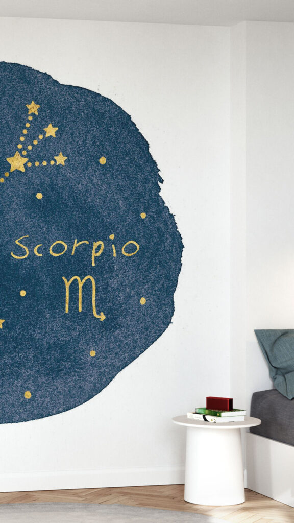 Mystical Scorpio Zodiac Constellation Astrology Wall Art Wallpaper