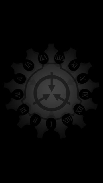 Minimalist SCP Foundation Dark Gear Mobile Wallpaper