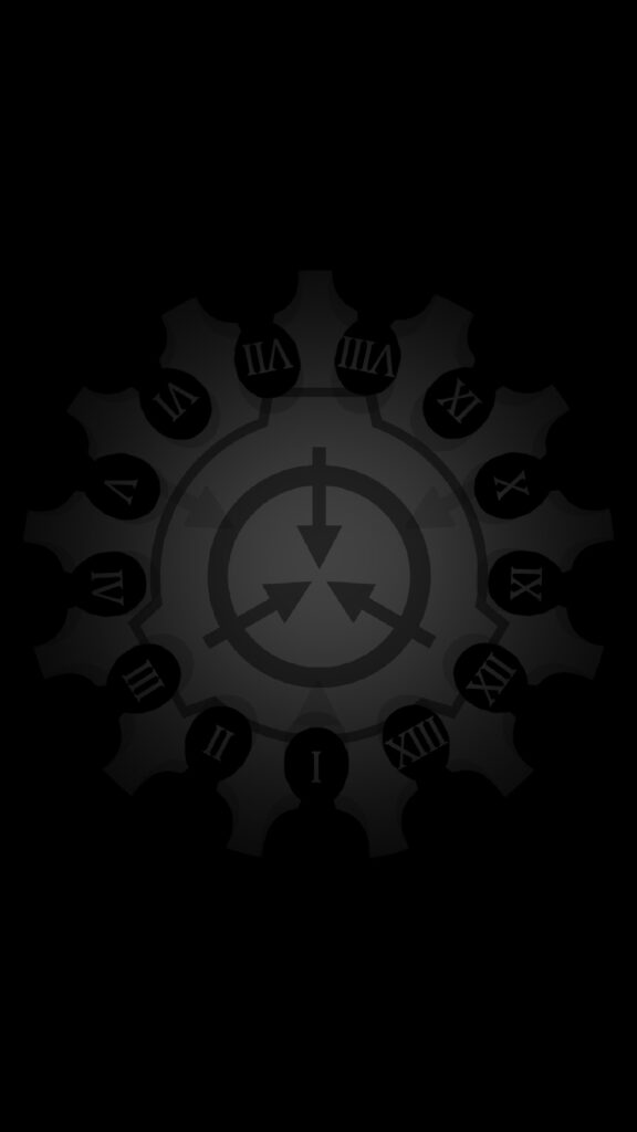 Minimalist SCP Foundation Dark Gear Mobile Wallpaper