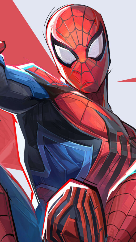 Dynamic Spider-Man Action Art Mobile Wallpaper