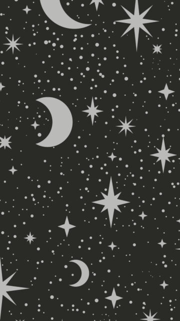 Celestial Magic Moon and Stars Aesthetic Spiritual Energy Phone Wallpaper