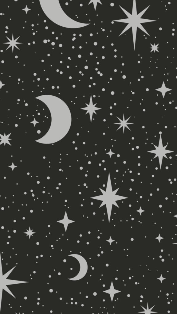 Celestial Magic Moon and Stars Aesthetic Spiritual Energy Phone Wallpaper
