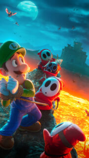 Luigi Captive in Dark Castle Kingdom Mobile Wallpaper