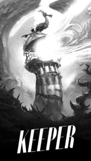 Surreal Lighthouse Guardian Dark Fantasy Mobile Wallpaper
