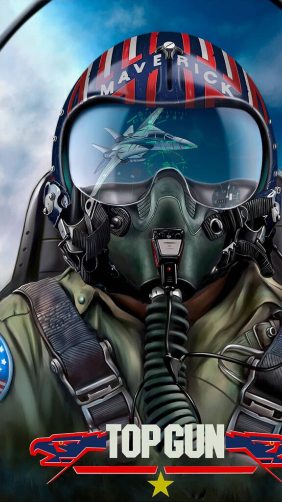 Top Gun Maverick Pilot Helmet Artwork Mobile Wallpaper