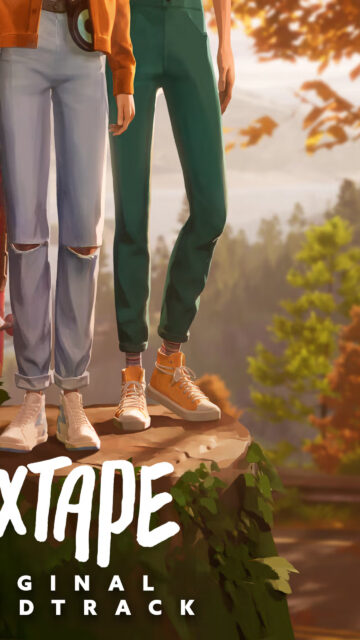 Friends Standing on a Log Mobile Wallpaper