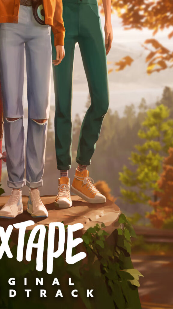 Friends Standing on a Log Mobile Wallpaper