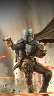The Mandalorian and Grogu Action Combat Mobile Wallpaper