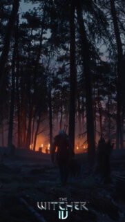 Dark Fantasy Witcher Forest Silhouette 4K Mobile Wallpaper