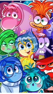 Inside Out Character Illustration Mobile Wallpaper