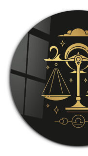 Elegant Libra Zodiac Scales Minimalist Gold Astrology Art Wallpaper