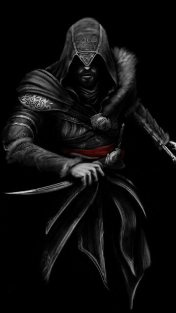 Ezio Auditore Assassin's Creed Noir Style Mobile Wallpaper