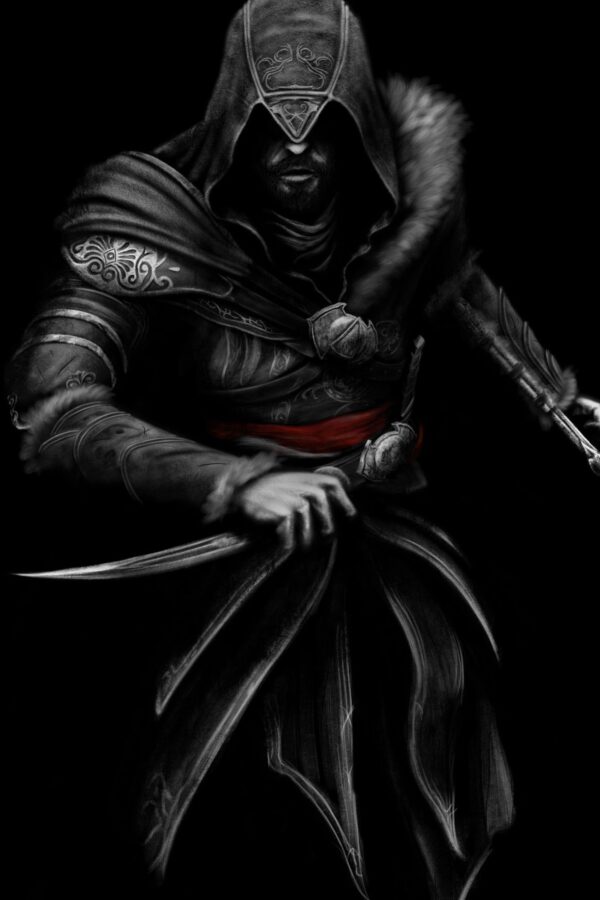 Ezio Auditore Assassin's Creed Noir Style Mobile Wallpaper