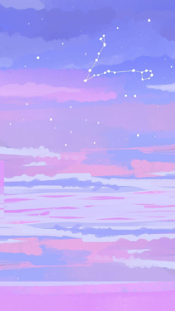 Ethereal Pisces Zodiac Constellation Aesthetic Phone Wallpaper