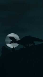 Indominus Rex Silhouette Night Sky Minimalist Mobile Wallpaper