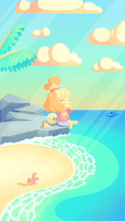 Isabelle Relaxing by the Ocean Mobile Wallpaper