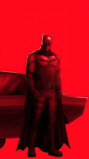 The Batman Minimalist Red Portrait Mobile Wallpaper