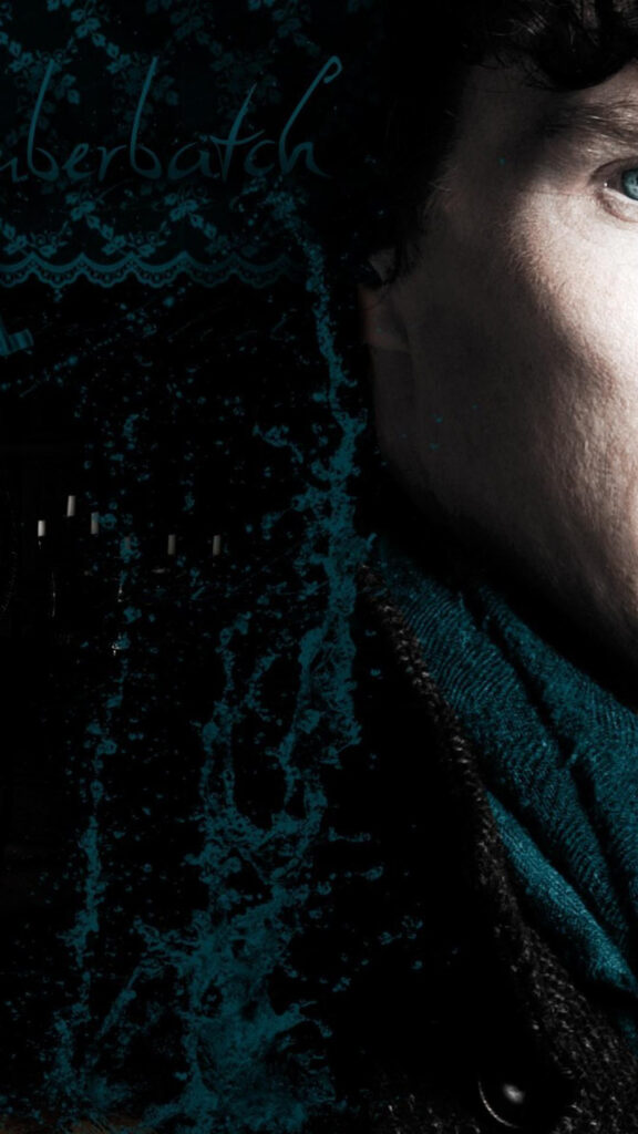 Benedict Cumberbatch Artistic Blue Splash Mobile Wallpaper