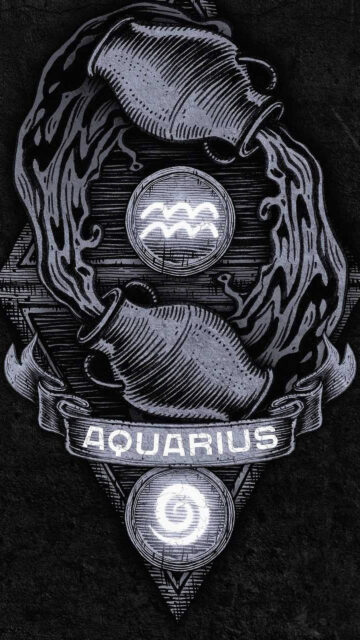 Stunning Aquarius Zodiac Sign Symbolism and Artistic Astrological Wallpaper