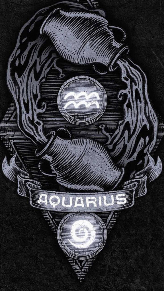 Stunning Aquarius Zodiac Sign Symbolism and Artistic Astrological Wallpaper