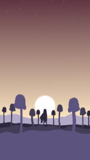 Minimalist Silhouette Fantasy Landscape Phone Wallpaper