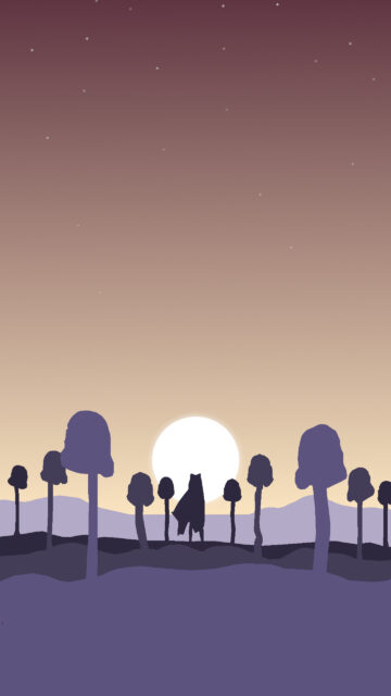 Minimalist Silhouette Fantasy Landscape Phone Wallpaper