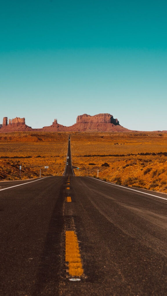 Monument Valley Highway Landscape Mobile Wallpaper