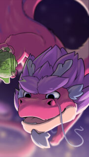Pink Cartoon Dragon with Jade Relic Mobile Wallpaper
