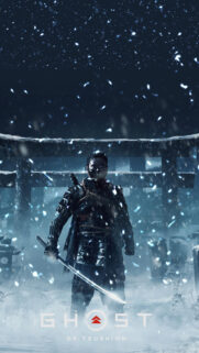 Ghost of Tsushima Snow Warrior Vertical Mobile Wallpaper