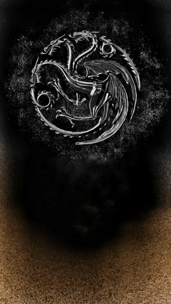 House Targaryen Silver Dragon Sigil Mobile Wallpaper