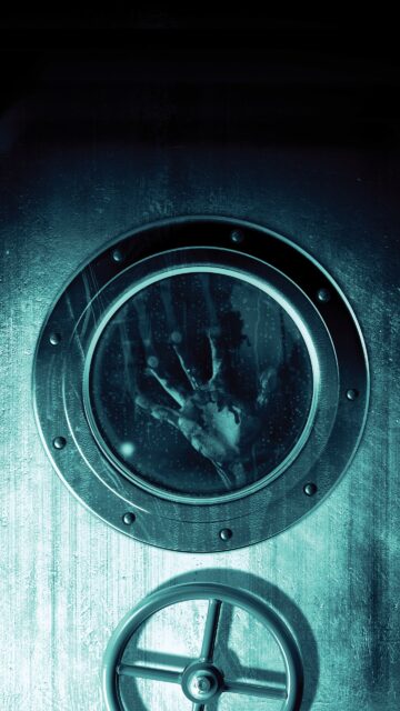 Creepy Underwater Porthole Handprint Mobile Wallpaper