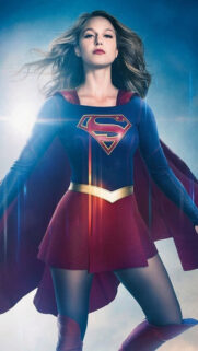 Supergirl Melissa Benoist Flying Portrait Mobile Wallpaper