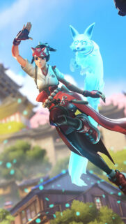 Kiriko Fox Spirit Action Mobile Wallpaper