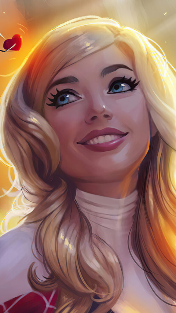 Blonde Superheroine Portrait Close Up Mobile Wallpaper