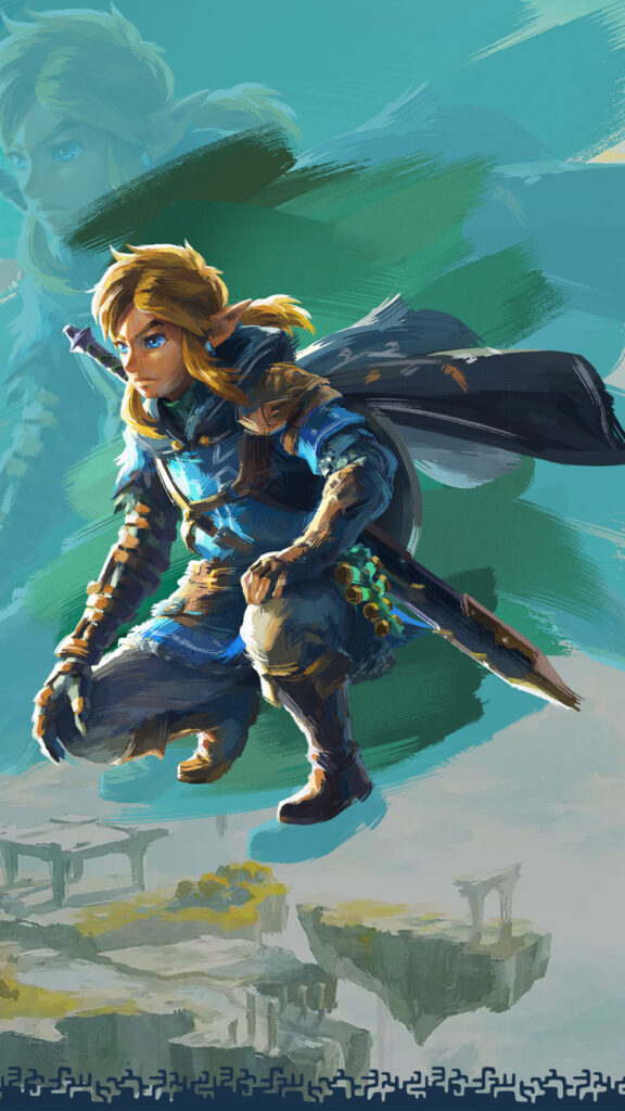 Link from Tears of the Kingdom Fan Art Mobile Wallpaper