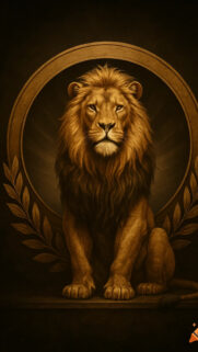 Regal Leo Zodiac Sign Gold Aesthetic Portrait Phone Wallpaper