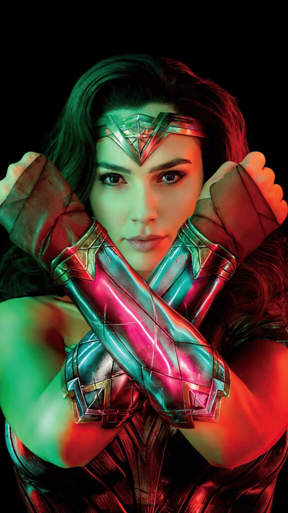 Wonder Woman Gal Gadot Cinematographic Portrait Mobile Wallpaper