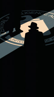 CIA Agent Silhouette Minimalist Phone Wallpaper