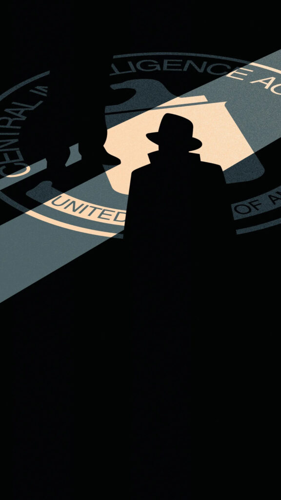 CIA Agent Silhouette Minimalist Phone Wallpaper