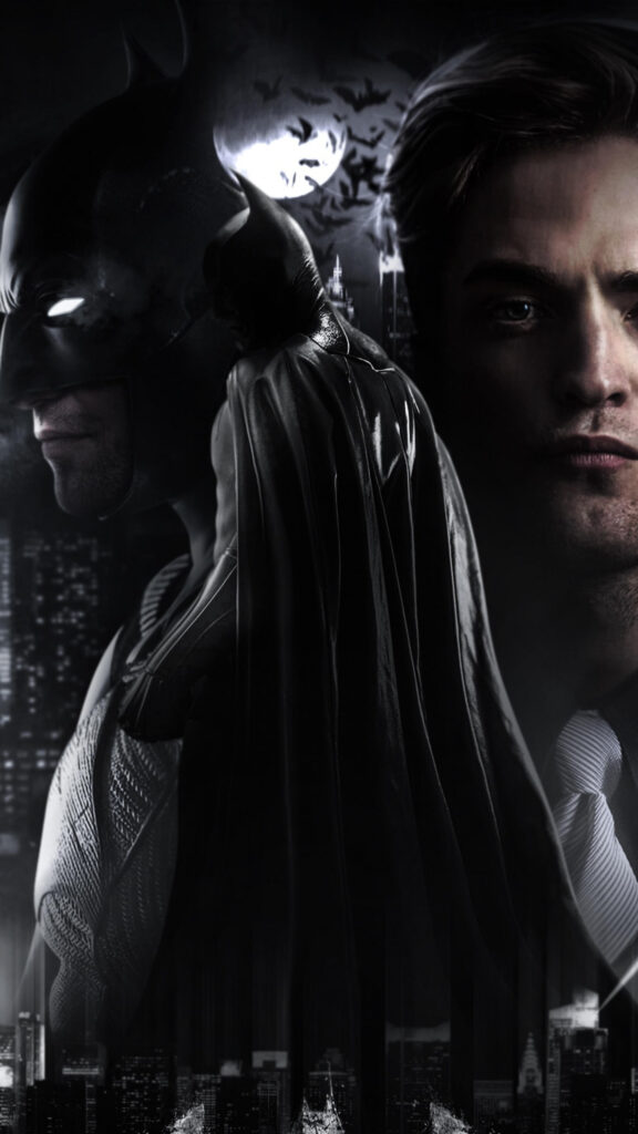The Batman Noir Silhouette Phone Wallpaper