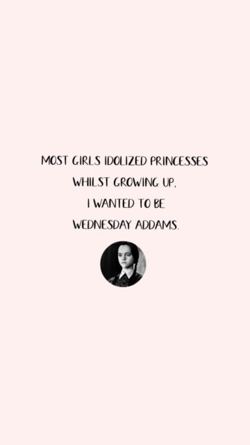 Wednesday Addams Minimalist Quote Mobile Wallpaper