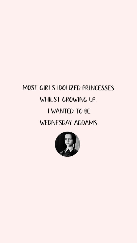 Wednesday Addams Minimalist Quote Mobile Wallpaper