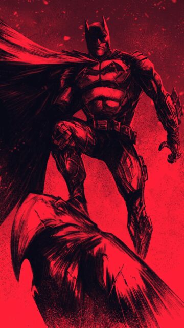 Dark Grit Batman Silhouette Red Artistic Mobile Wallpaper