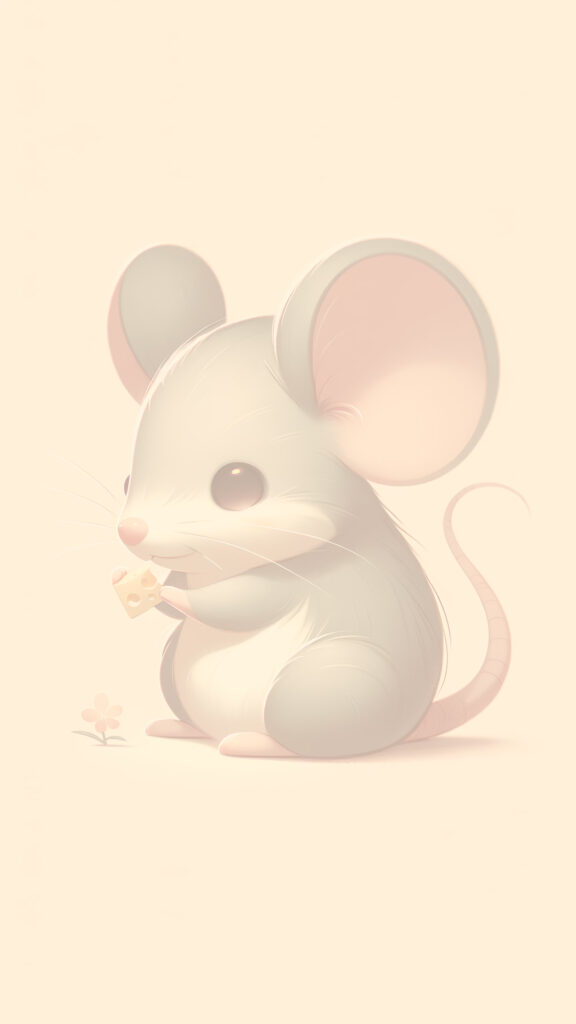 Cute Baby Mouse Eating Cheese Mobile Wallpaper