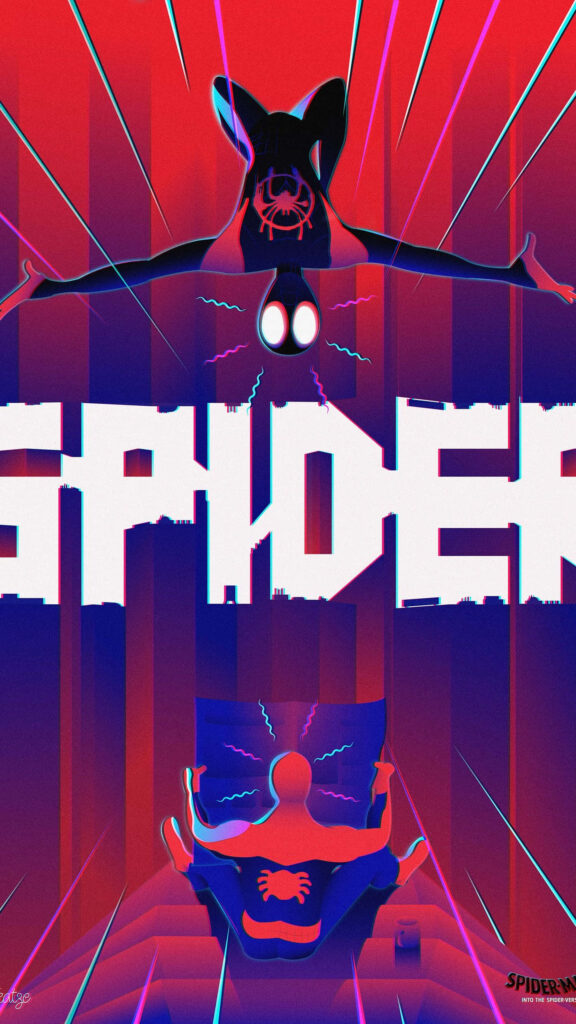 Miles Morales and Peter B. Parker Spider-Verse Mobile Wallpaper