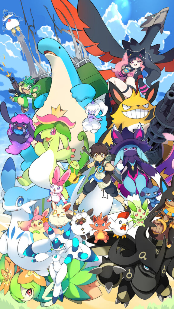 Palworld Vibrant Character Ensemble Mobile Wallpaper