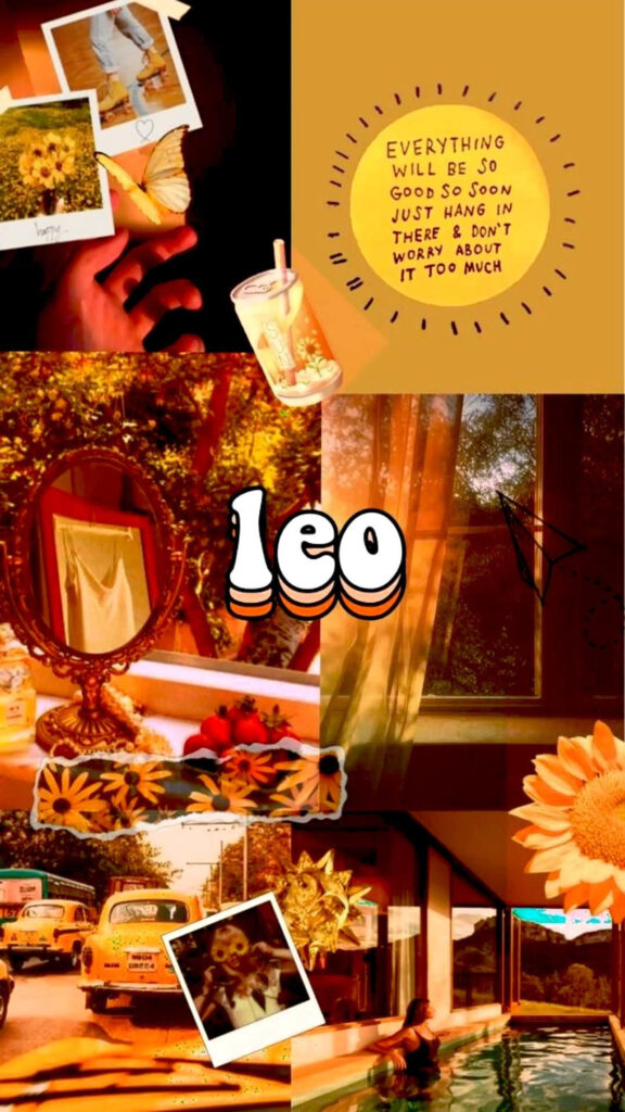 Fiery Leo Zodiac Aesthetic Wallpaper: Bold Spirit and Sun Energy