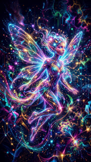 Cosmic Energy Fairy Spiritual Manifestation and Aura Glow Wallpaper